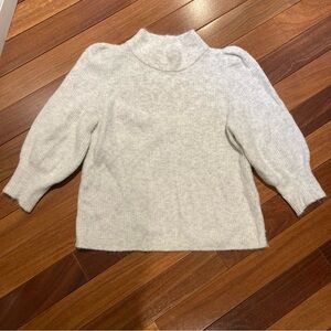 Ann Taylor Factory Women's Gray Grey Mock 3/4 Sleeve Sweater Size M
